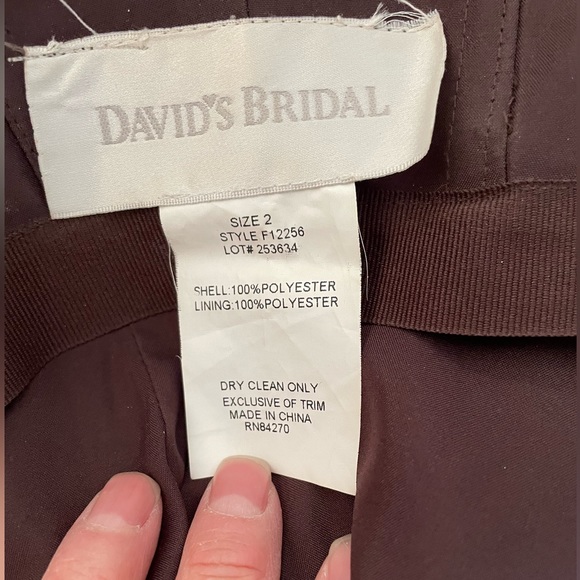 David’s Bridal Women's Strapless Embellished Formal Dress Tan Size 2 - Picture 13 of 15